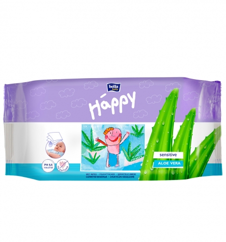 Влажные салфетки bella baby Happy с витамином Е 64шт