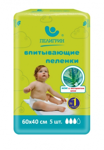Пелёнки впитывающие с экстрактом алое, 60х40 см