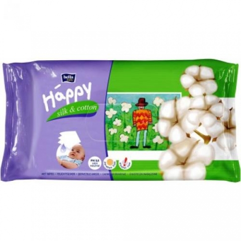 Влажные салфетки bella baby Happy Шелк 64шт