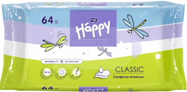 Влажные салфетки happy Classic