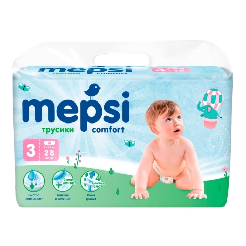MEPSI Подгузники 6-11кг 28шт 1/8