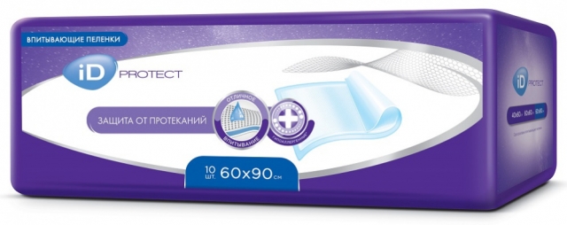Пеленки iD Protect одноразовые для взрослых, 60х90, 10шт.