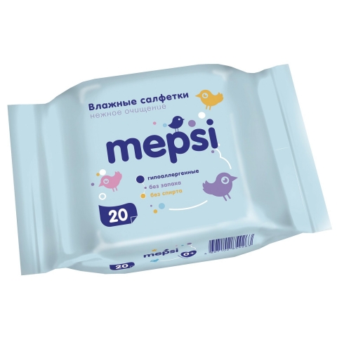 Влажные салфетки Mepsi 20шт 1/54
