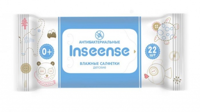 Inseense Салфетки влажные для детей антибактериальные 22 шт.